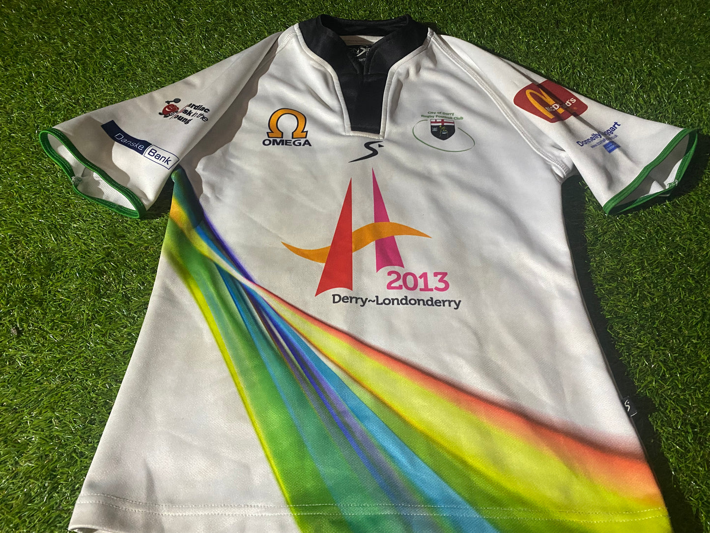 City of Derry Irish Ireland Rugby Union XL Boys Youths / 13-14 Year no 13 Rare 2013 Jersey