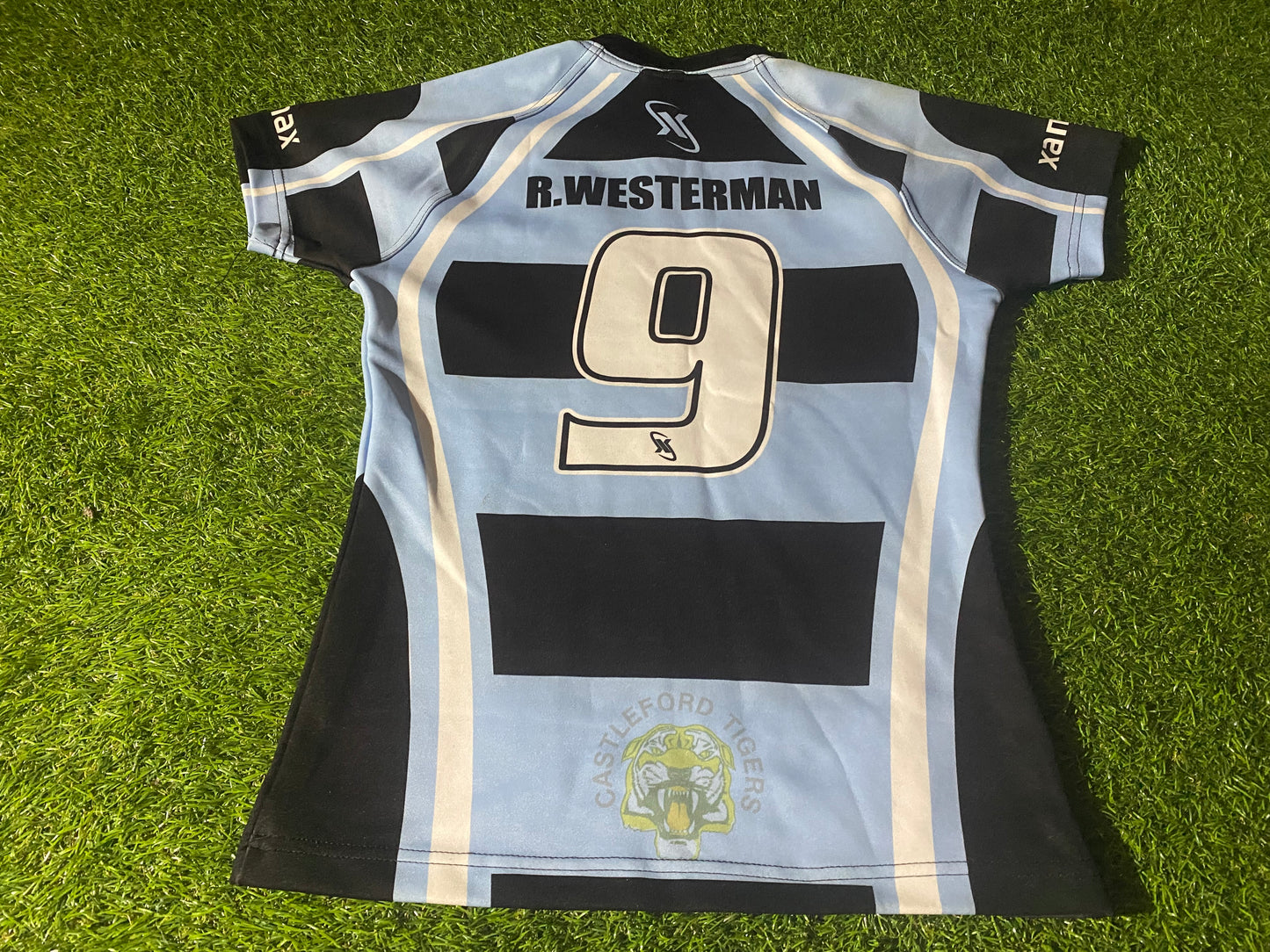 Castleford Tigers England Rugby League Football Large Boys 10-12 Year Old No9 Jersey