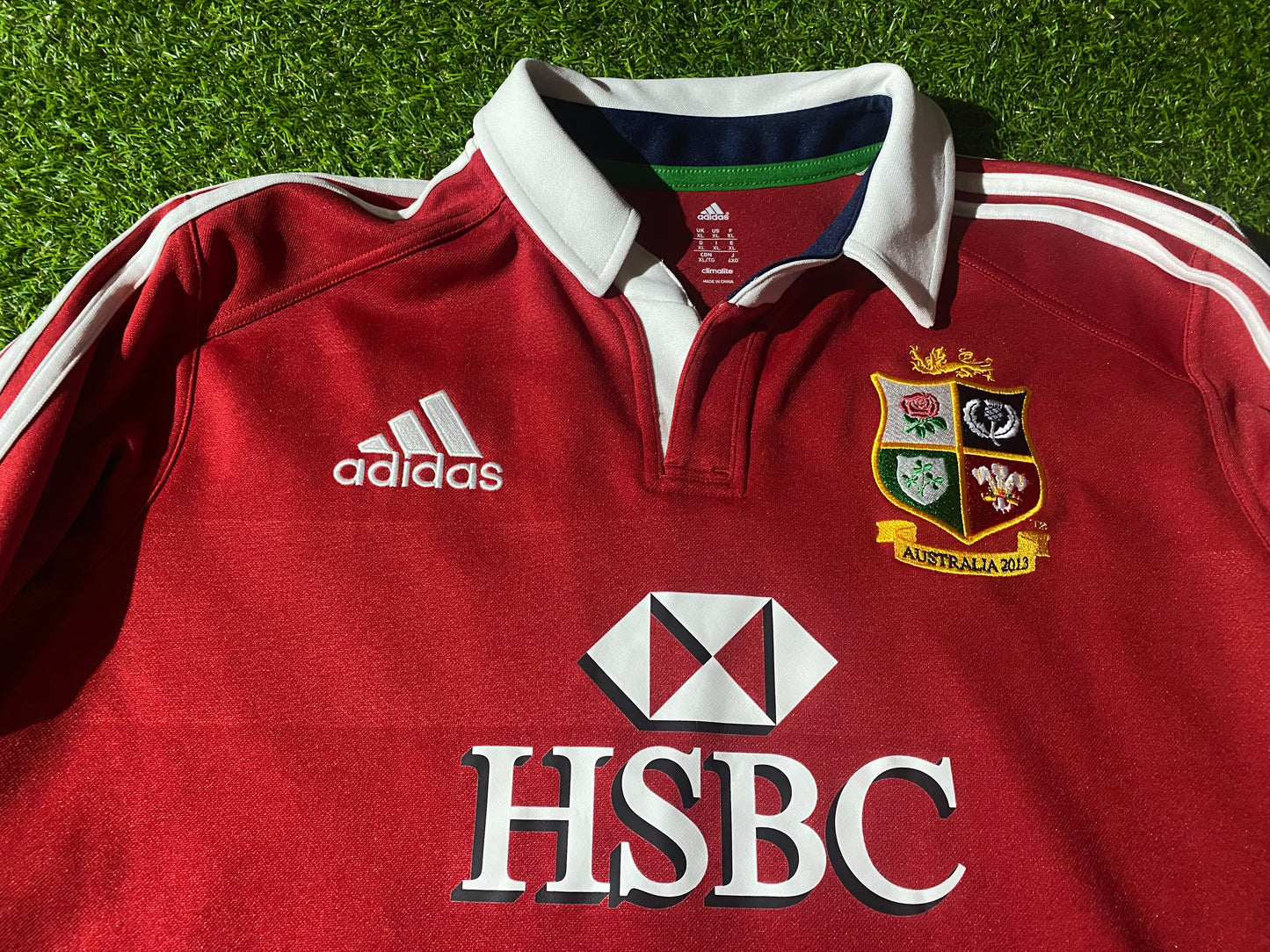 British & Irish Lions Rugby Union Football XL Mans Jamie Roberts no8 2013 Adidas Tour of Australia Jersey