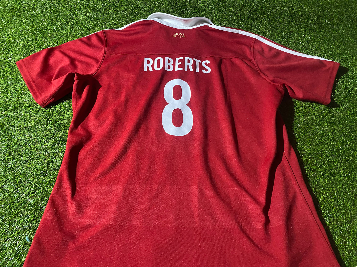 British & Irish Lions Rugby Union Football XL Mans Jamie Roberts no8 2013 Adidas Tour of Australia Jersey