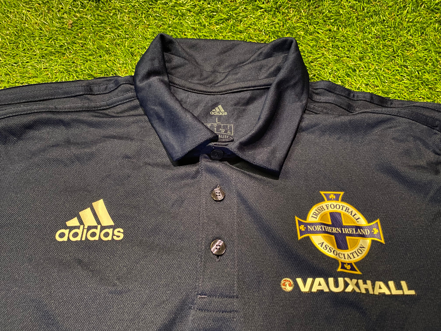 Northern Ireland Football Ulster GAWA Large Mans Adidas Made Polo Top / Shirt / Jersey