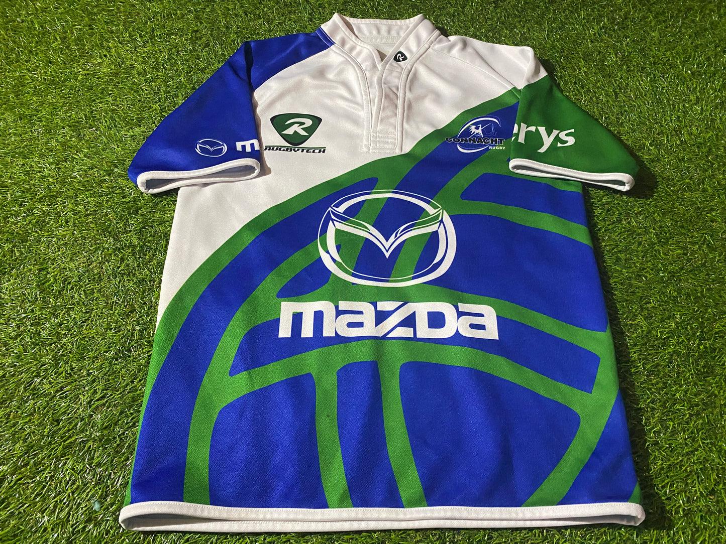 Connacht Eire Irish Ireland Rugby Union XL Boys 13-14 /Youths BLK Made Jersey