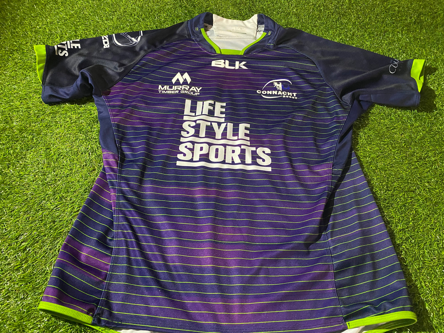 Connacht Eire Irish Ireland Rugby Union Football Mans BLK Made XXL 2XL Jersey