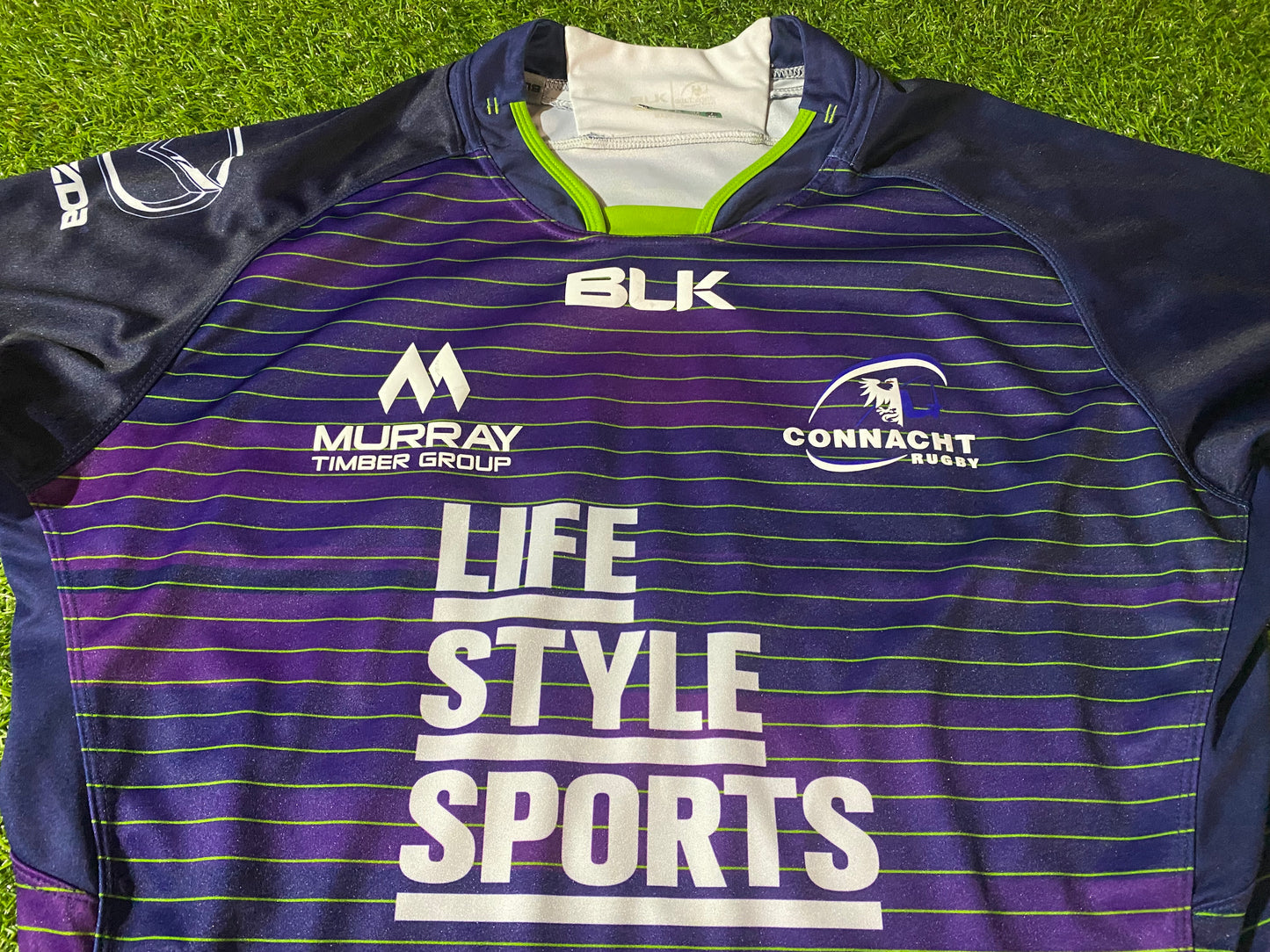Connacht Eire Irish Ireland Rugby Union Football Mans BLK Made XXL 2XL Jersey