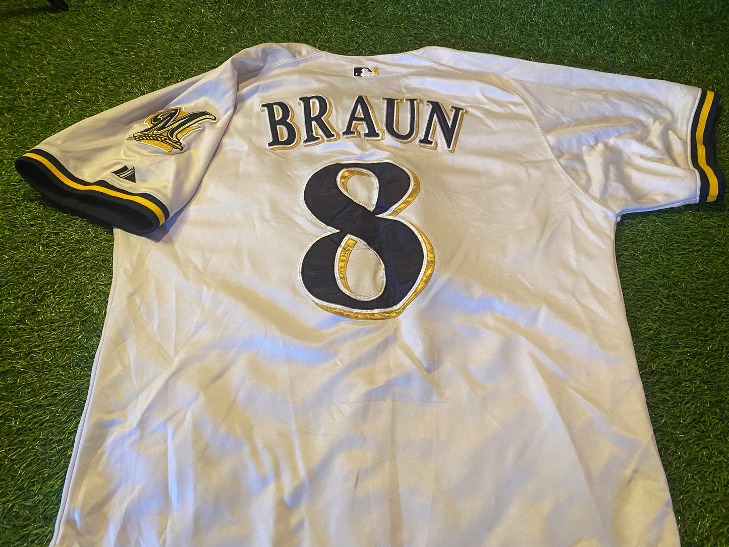 Milwaukee Brewers USA United States of America MLB Baseball Large Mans Braun no8 Jersey