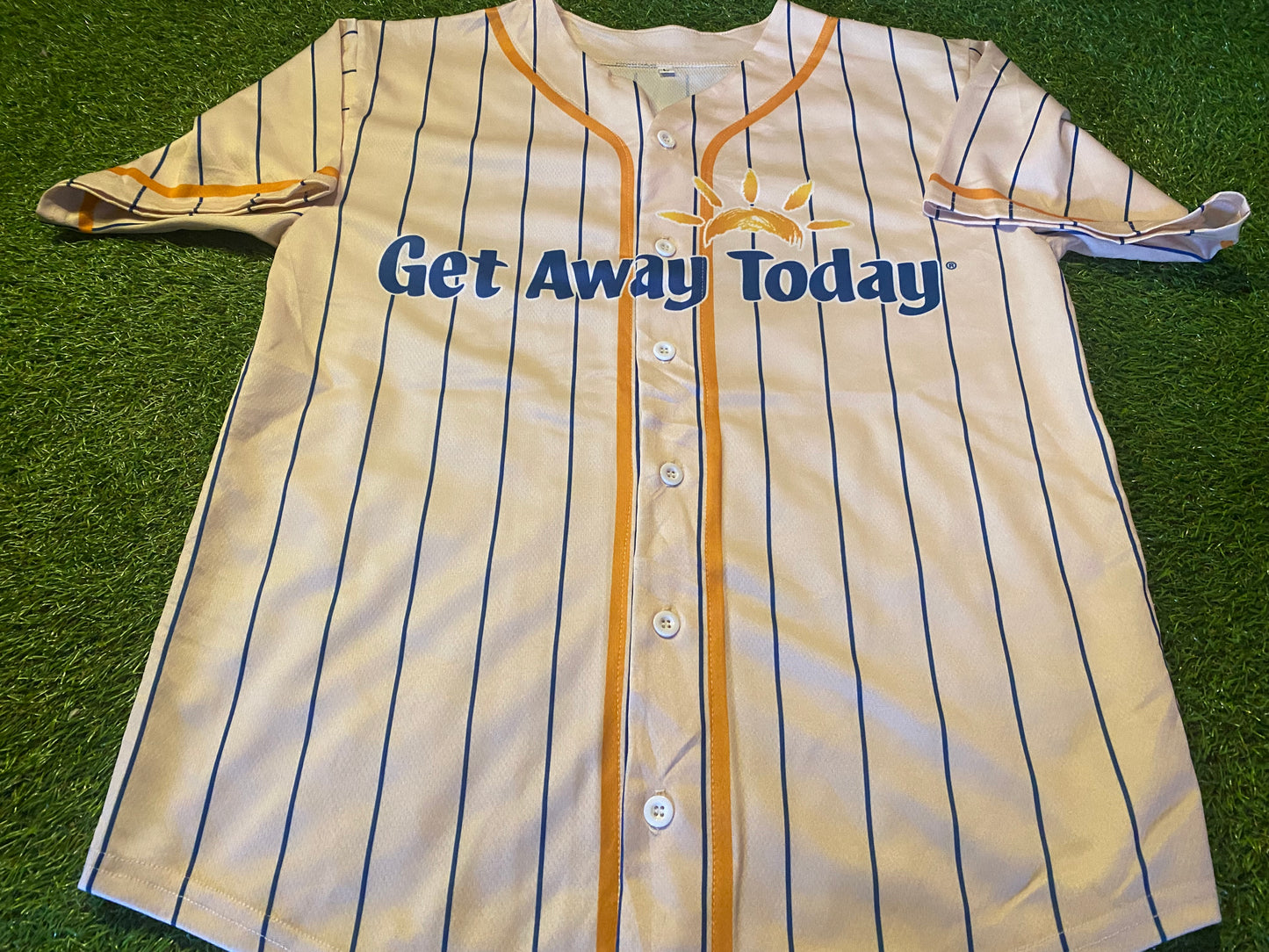 USA United States of America MLB Type Shirt Large Mans Visit Anaheim Jersey