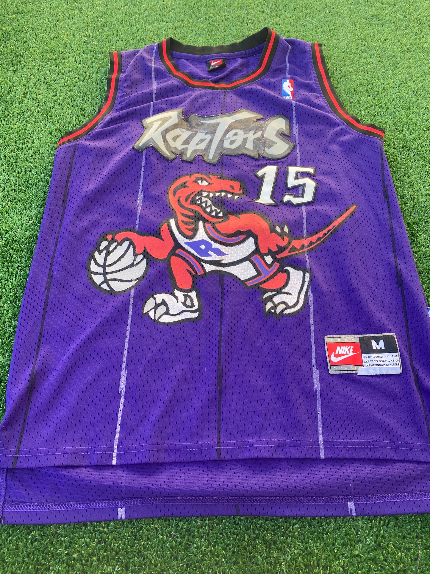 Toronto Raptors USA NBA Basketball Medium Mans Rare Nike Carter no15 Jersey
