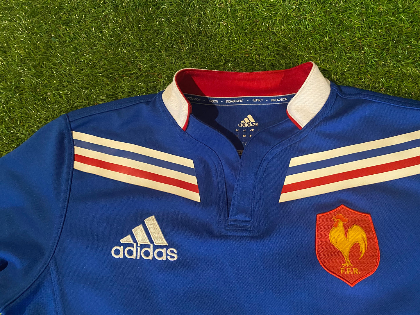 France French FFR Rugby Union Small Mans Adidas Made Home Jersey