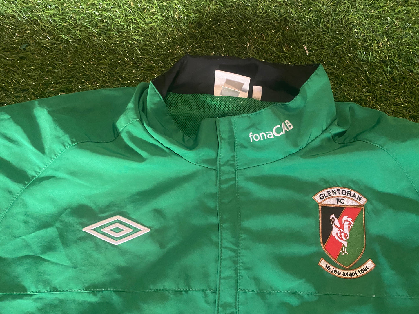 Glentoran FC Northern Ireland Soccer Football Large Mans Breathable Lined Zip Up Jacket
