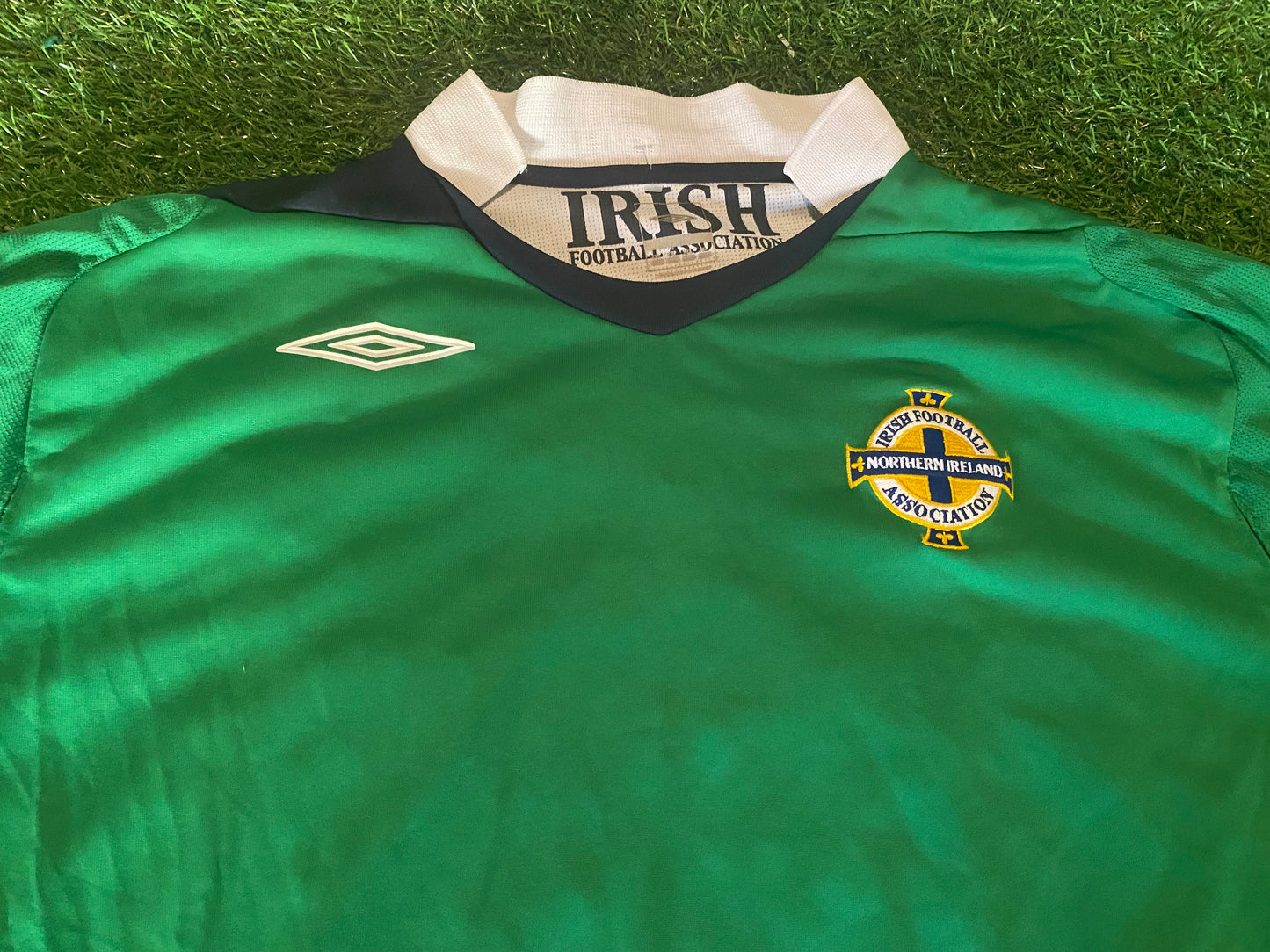 Northern Ireland Football Ulster Rare 2007 Big XXL 2XL Mans Umbro Made L/S Home Jersey