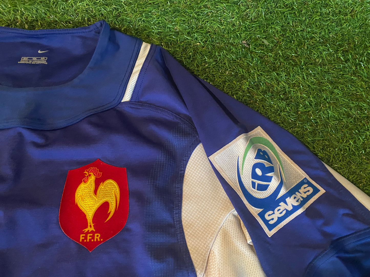 France French Rugby Union XL Extra Large Mans Nike Player Issued 7's Home Jersey