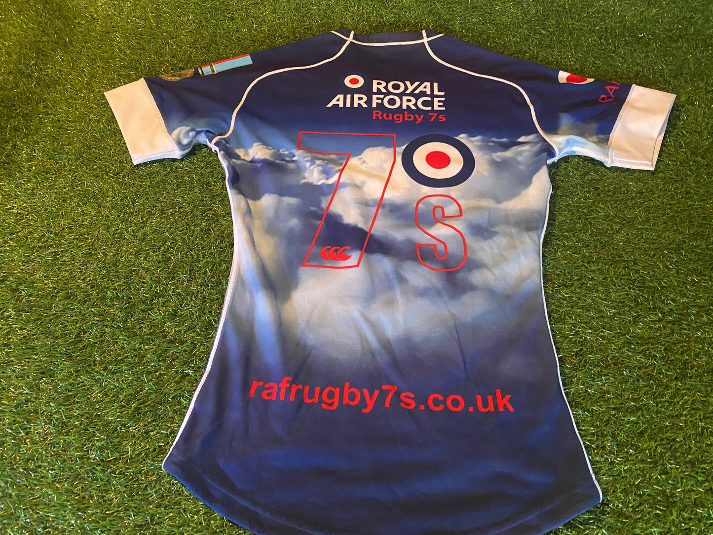 RAF Royal Air Force Rugby Union 7's Large Mans Tight Fit Stretch CCC Made Spitfire Jersey
