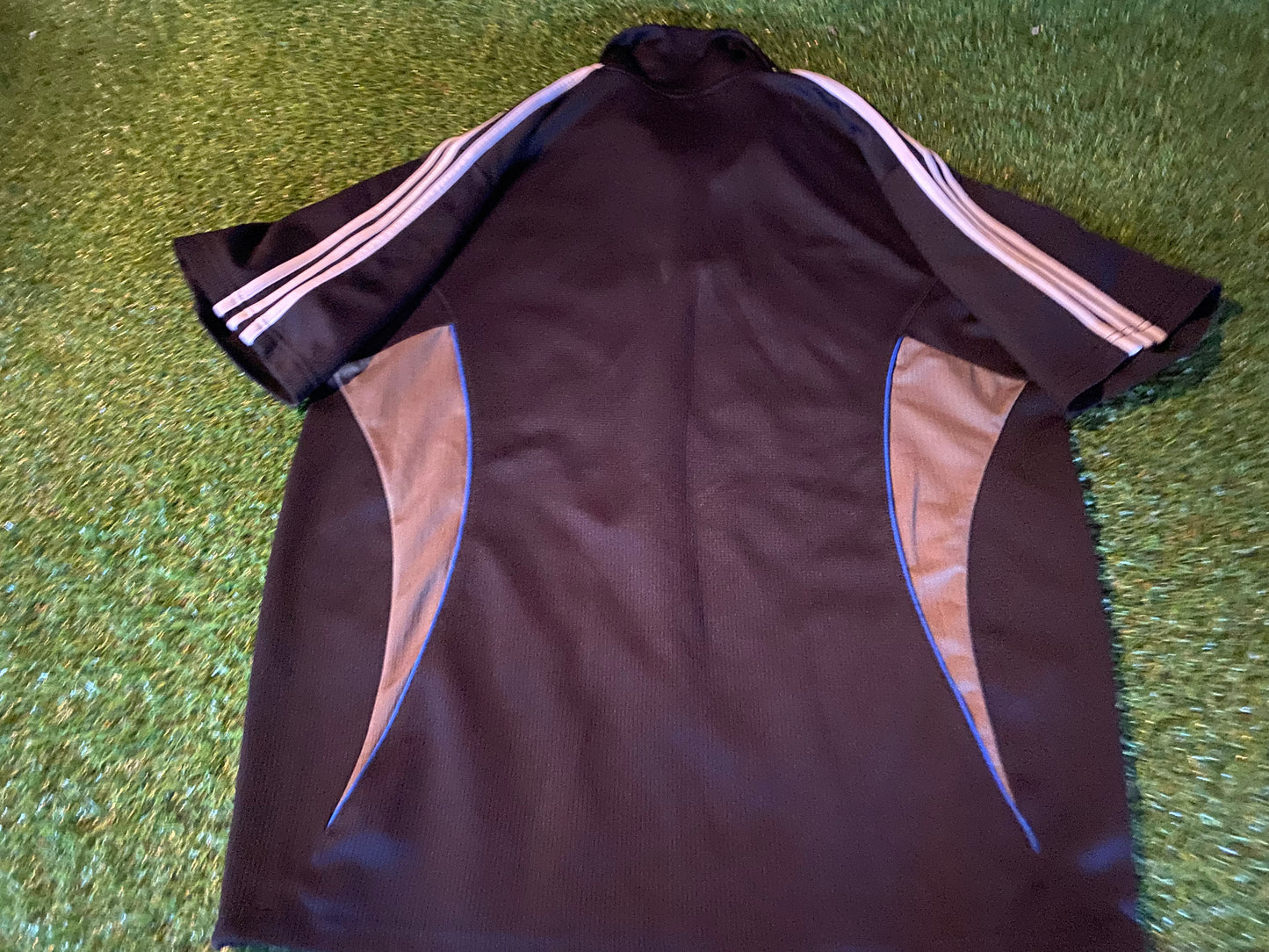New Zealand All Blacks Rugby Union Football Large Mans Vintage Adidas Polo Jersey