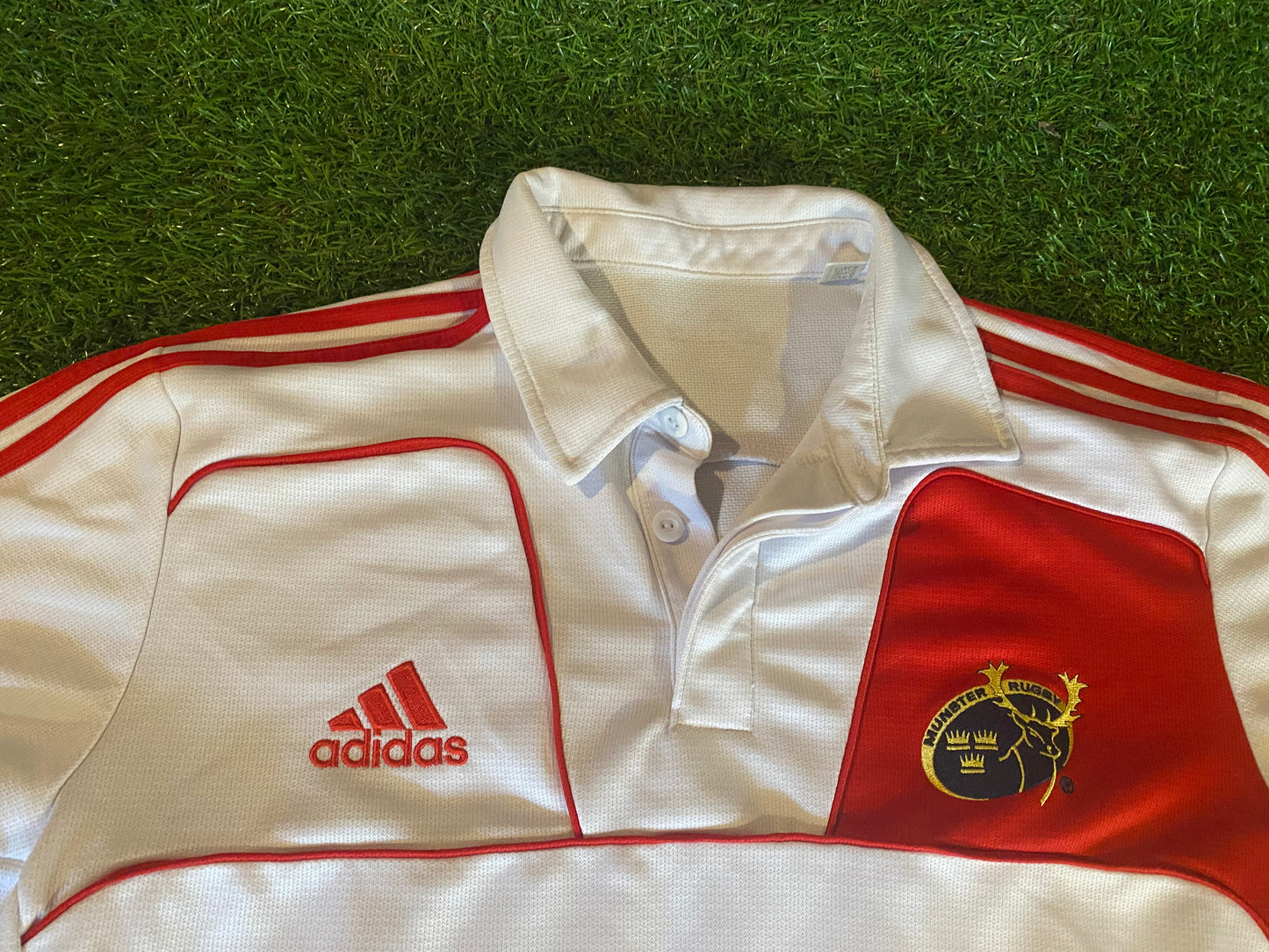 Munster Eire Irish Rugby Union Football Medium Mans Leisure Adidas Polo Jersey