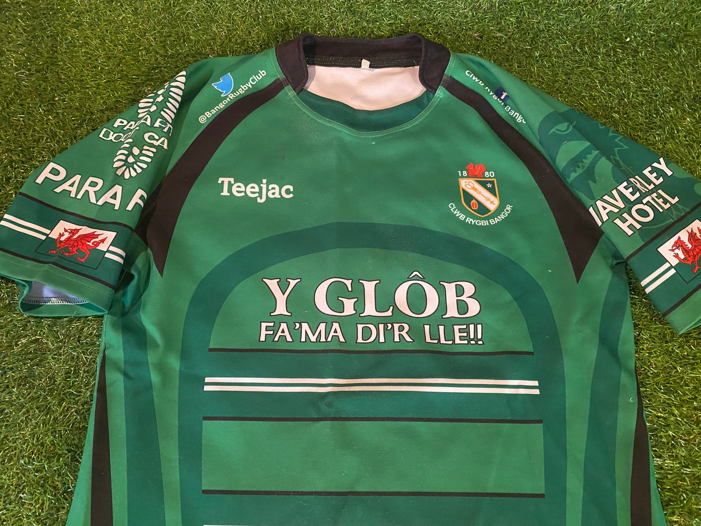 Club Bangor Wales Welsh Cymru Rugby Union Football Large Mans Match Worn no19 Jersey