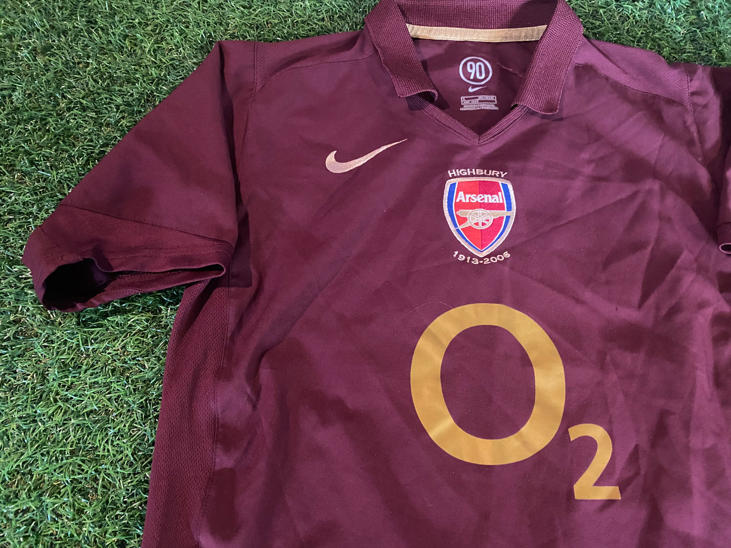 Arsenal Gunners Soccer Football Large Boys 10-12 yr Nike Rare 1913-2006 Home Jersey
