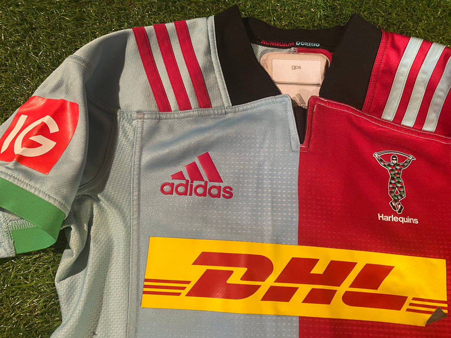 Harlequins England English Rugby Union Football large womans Match Worn no8 Jersey