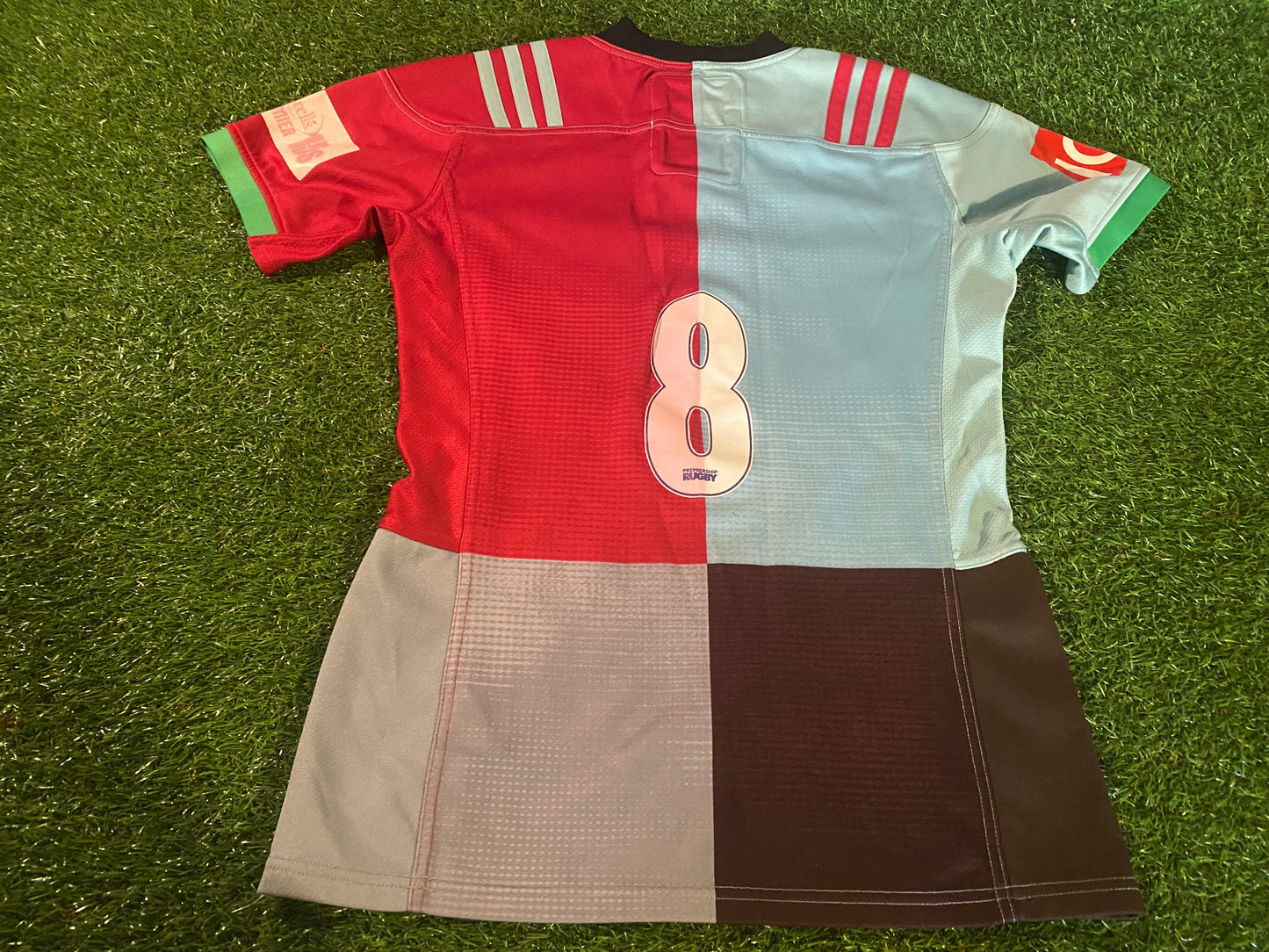 Harlequins England English Rugby Union Football large womans Match Worn no8 Jersey