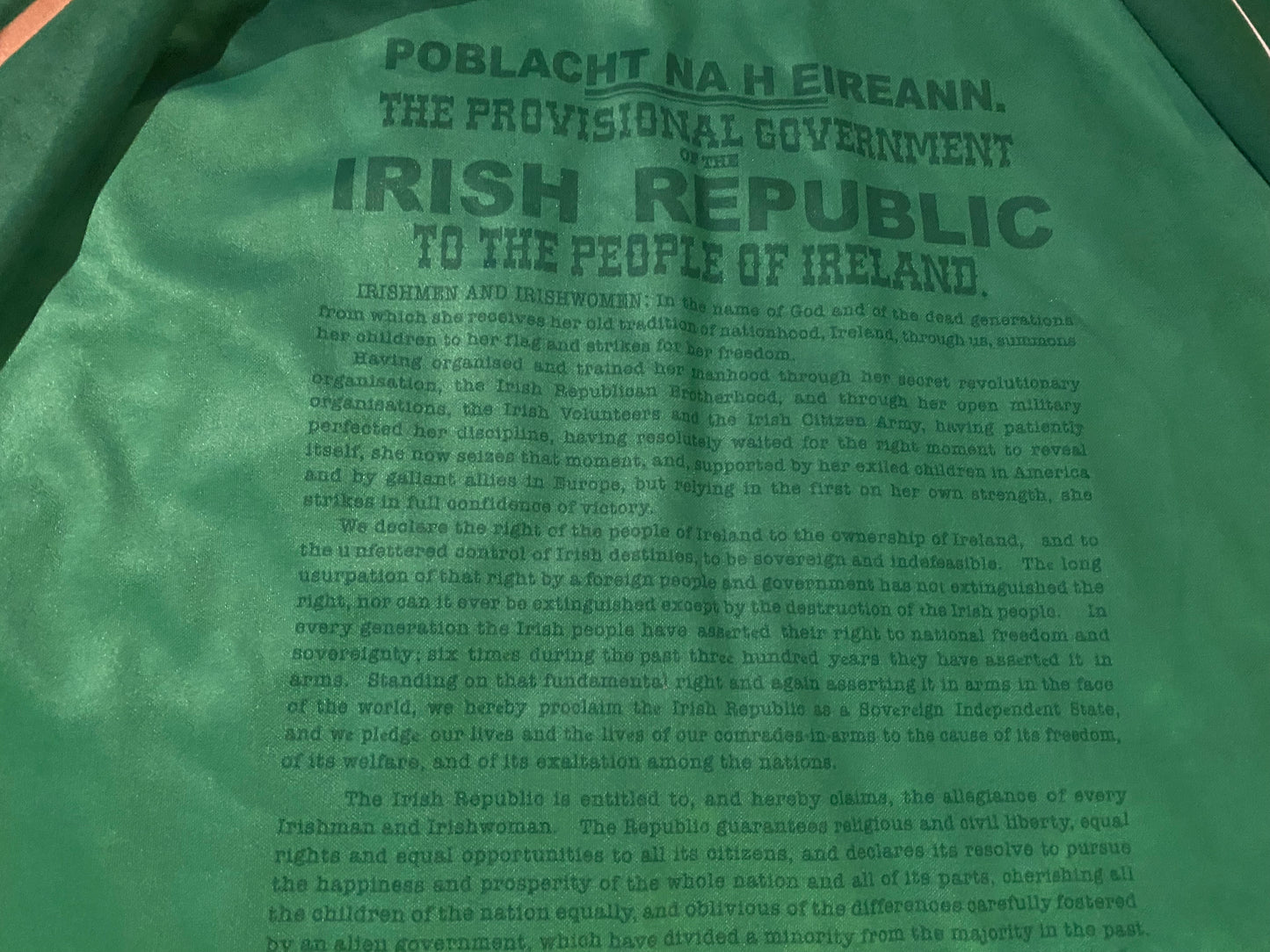 Easter Rising 1916-2016 Irish Republican Eire Hurling GAA Gaelic XL Extra Large Mans Jersey