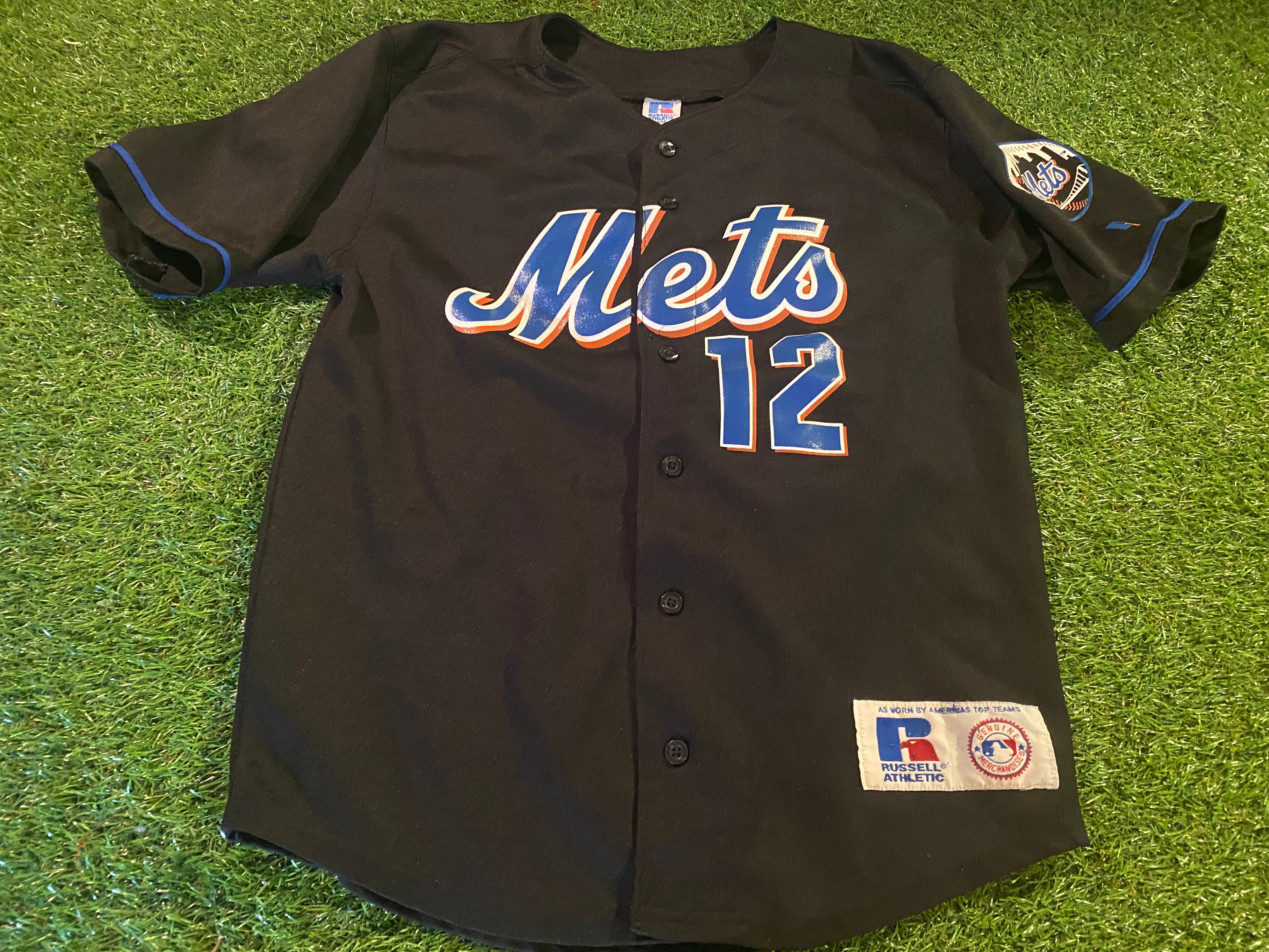 Vintage New York Mets Baseball Jersey Russell Athletic Black Men