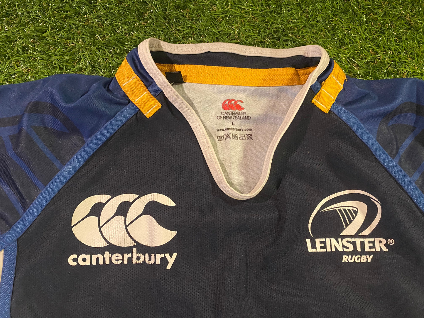 Leinster Eire Irish Rugby Union Football Large Mans Tight Fit Player Issue CCC Home Jersey