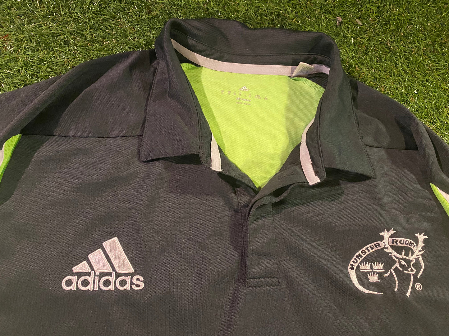 Munster Eire Irish Rugby Union Football XL Extra Large Mans Adidas Made Polo Jersey