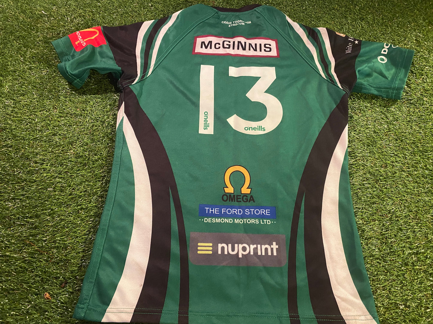 City of Derry Ireland Irish Rugby Union Medium Mans no13 Match Worn Oneills Jersey