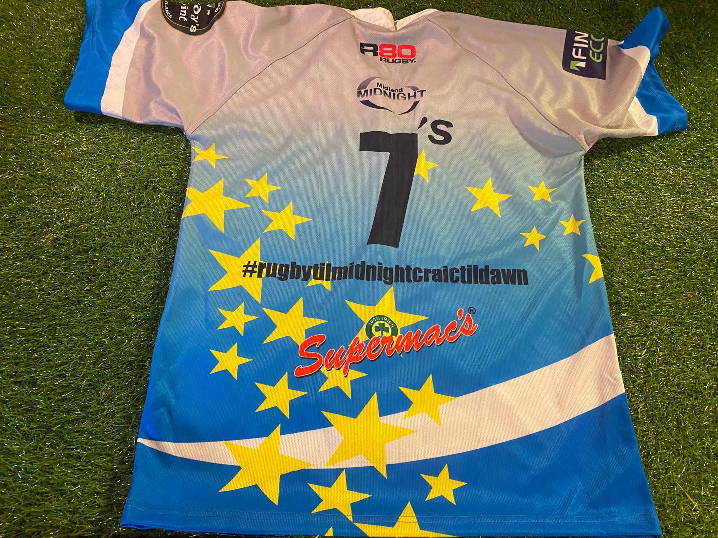 Tullamore RFC Eire Ireland Irish Rugby Union Football Large Mans Match Worn 7's Jersey