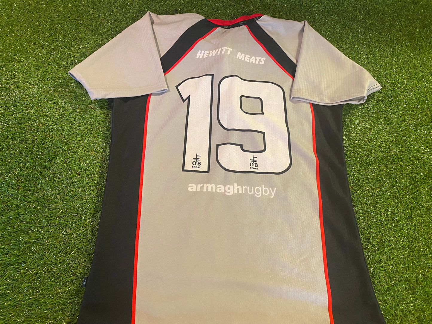 Armagh RFC Ireland Irish Rugby Union Medium Mans no19 Tight Fit Match Worn Jersey