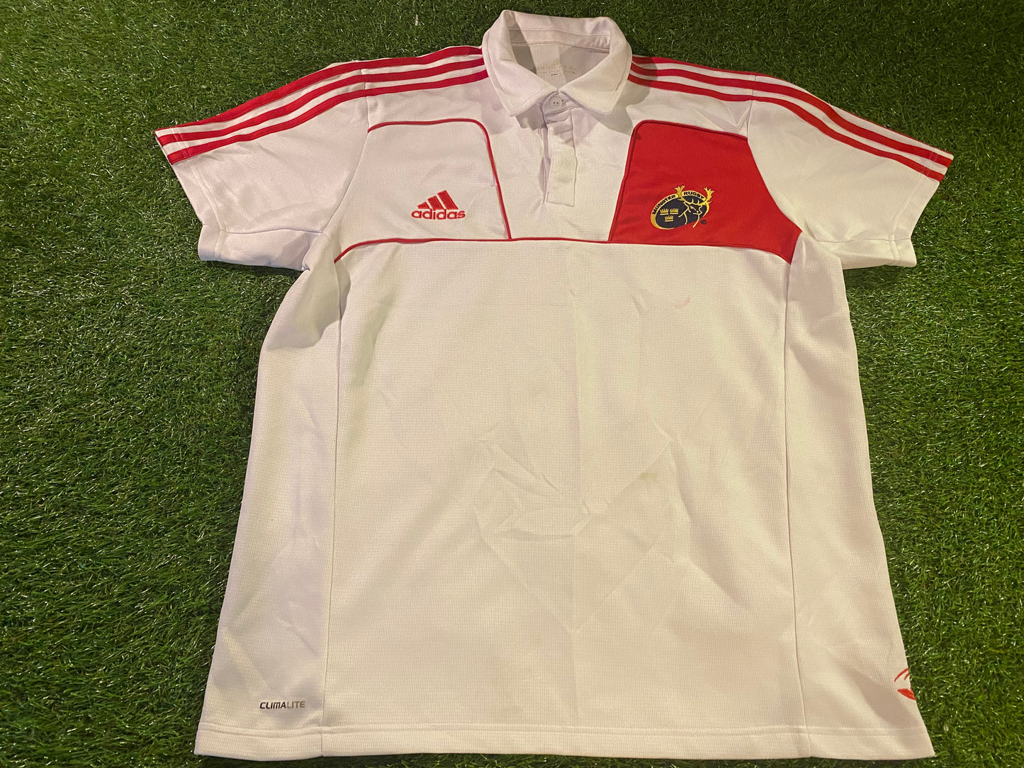 Munster Eire Irish Ireland Rugby Union Football Large Mans Leisure Adidas Polo Jersey