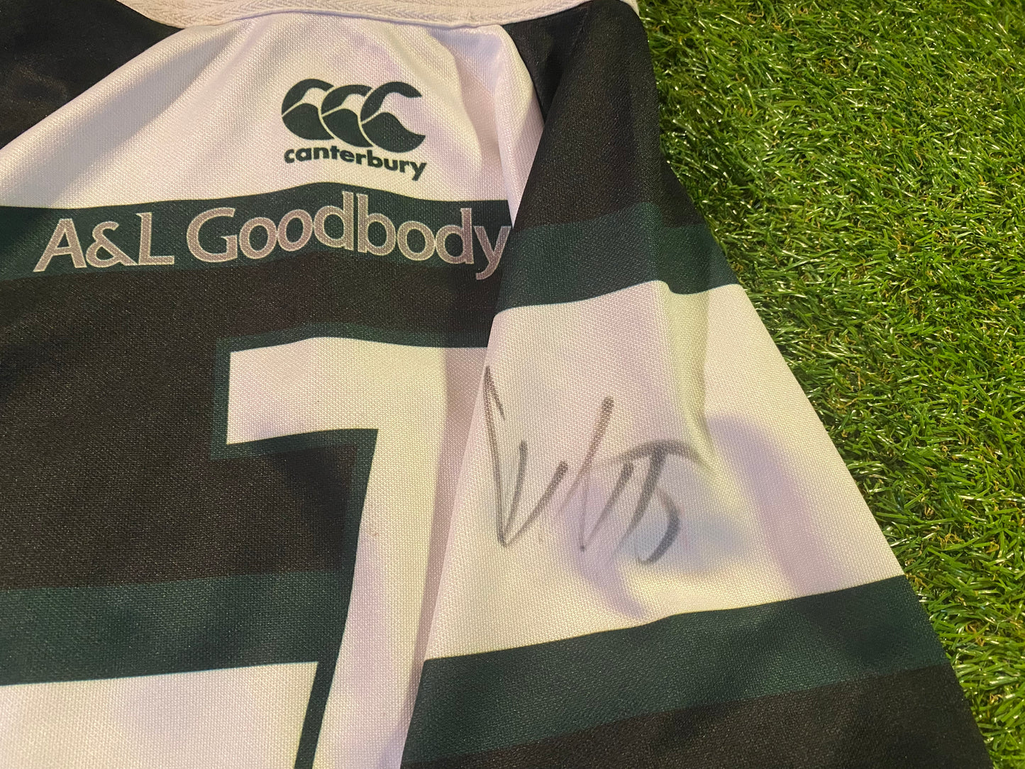 Ballymena RFC Rugby Union Football London Irish XS Extra Small Mans no7 signed Jersey