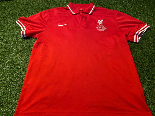 Liverpool England Football Soccer Large Mans EPL 2019/20 Champions Polo Jersey