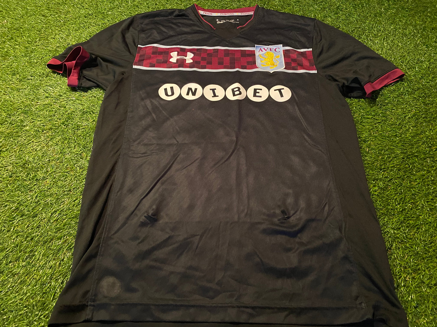 Aston Villa England Football Soccer Large Mans 2017 Under Armour Away Jersey