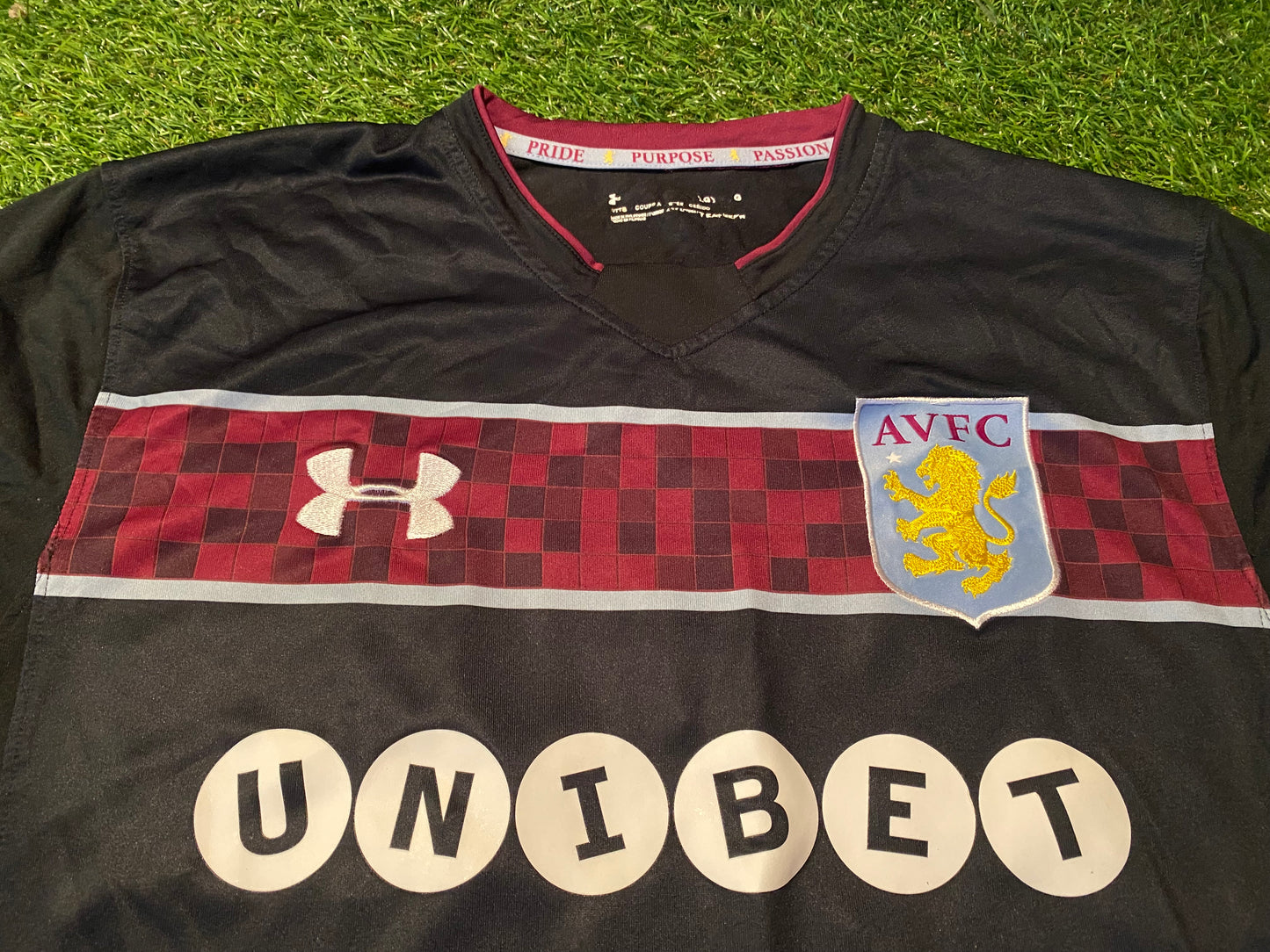 Aston Villa England Football Soccer Large Mans 2017 Under Armour Away Jersey