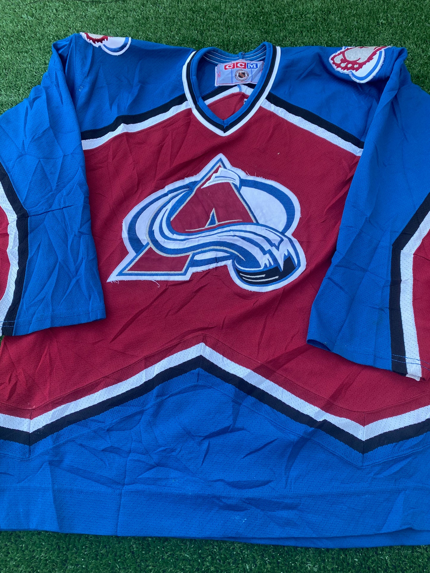 Colorado Avalanche Ice Hockey NHL USA Large Mans CCM Made Big Loose Fit Jersey