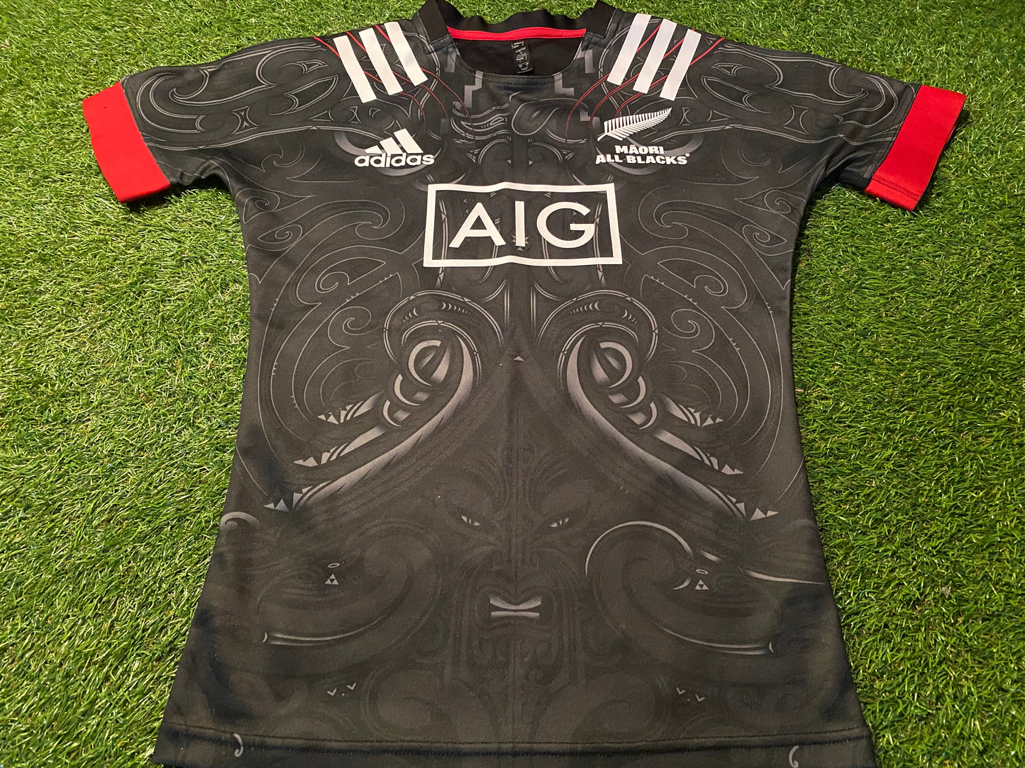 Maori All Blacks of New Zealand Rugby Union Small Mans Adidas Made Jersey