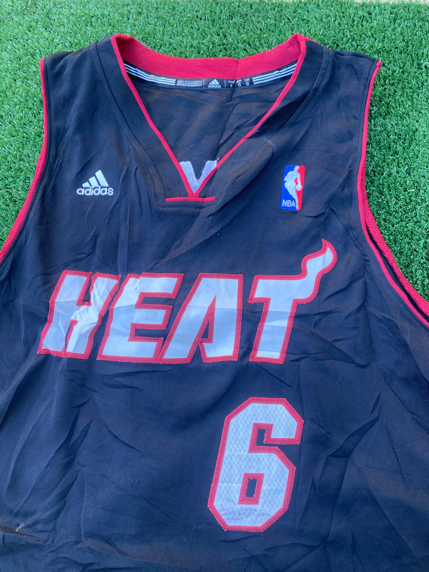 Miami Heat USA NBA Basketball Rare Large Mans James no6 Adidas Made Jersey