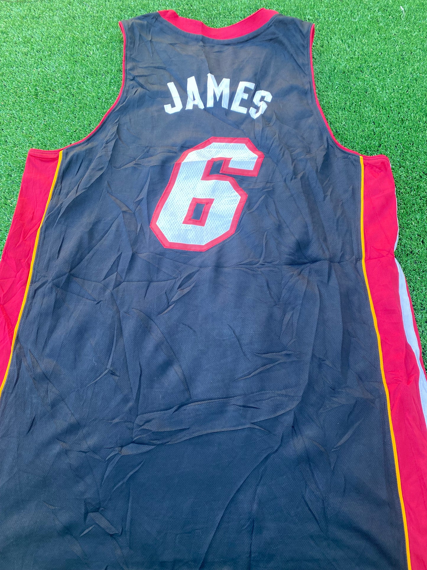 Miami Heat USA NBA Basketball Rare Large Mans James no6 Adidas Made Jersey