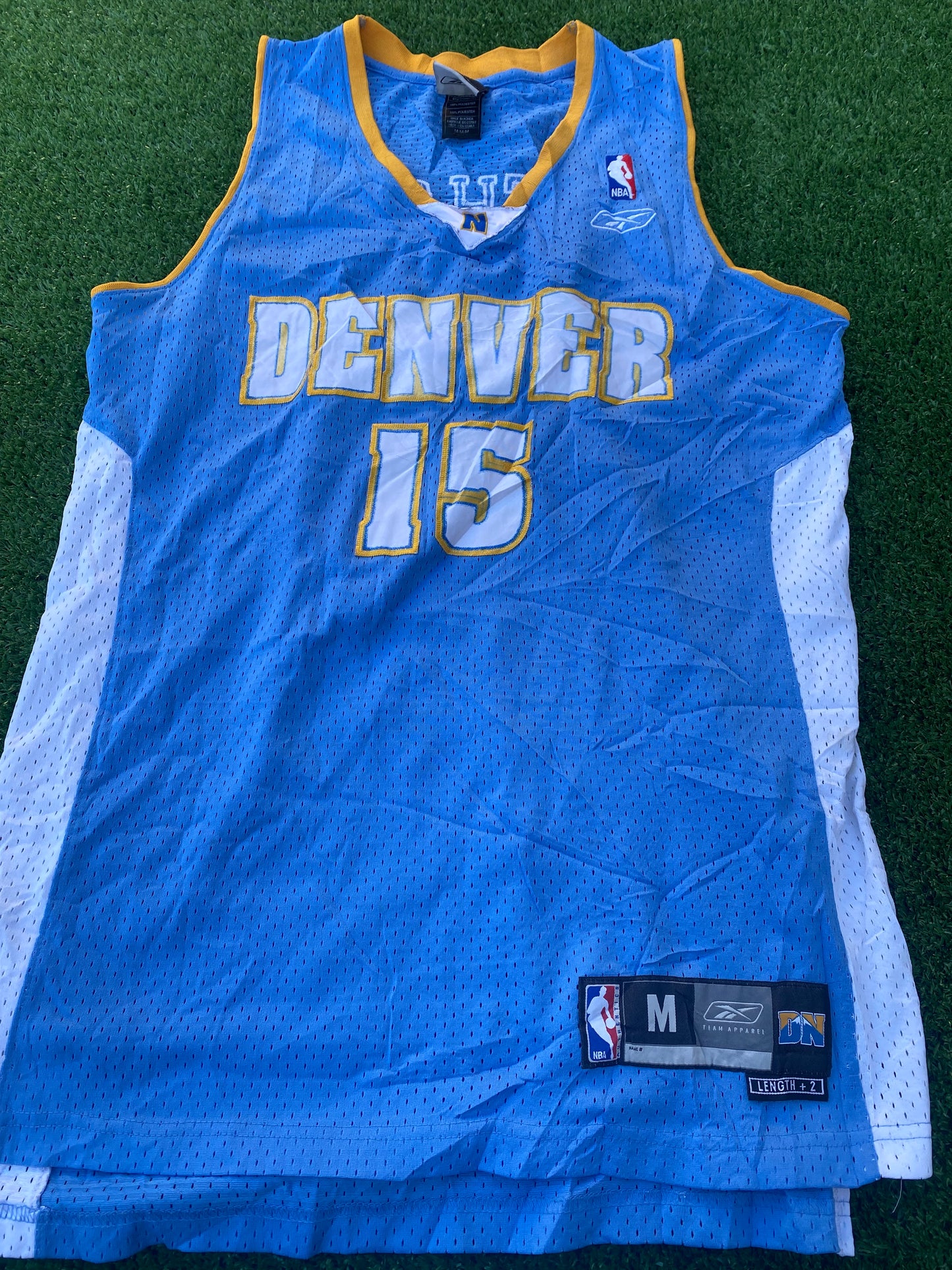 Denver Nuggets USA NBA Basketball Rare Medium Mans Anthony no15 Reebok Made Jersey