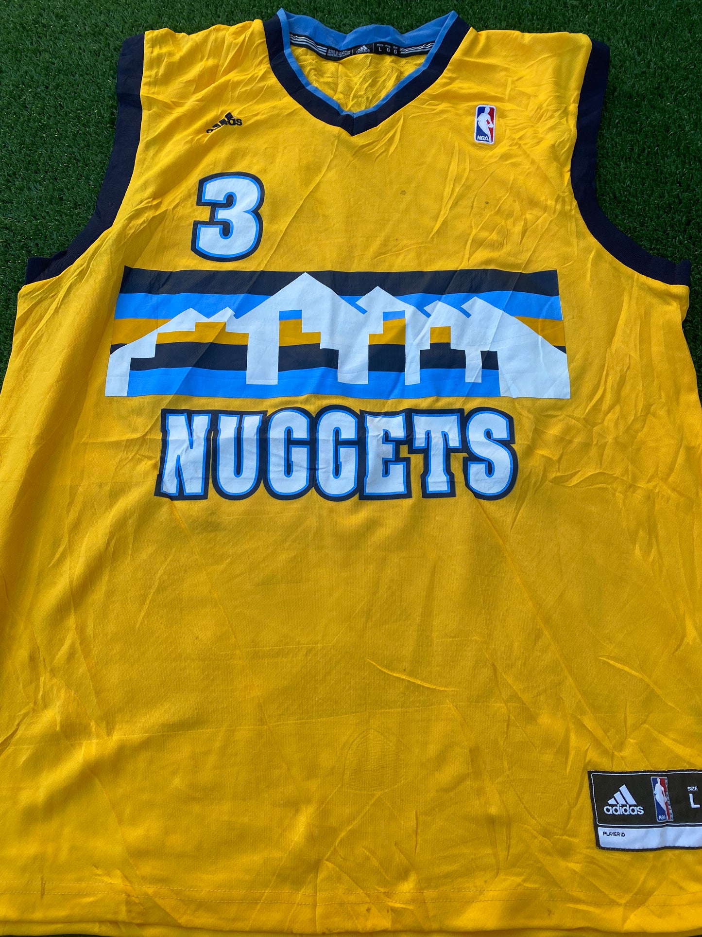 Denver Nuggets USA NBA Basketball Rare Large Mans Lawson no3 Adidas Made Jersey