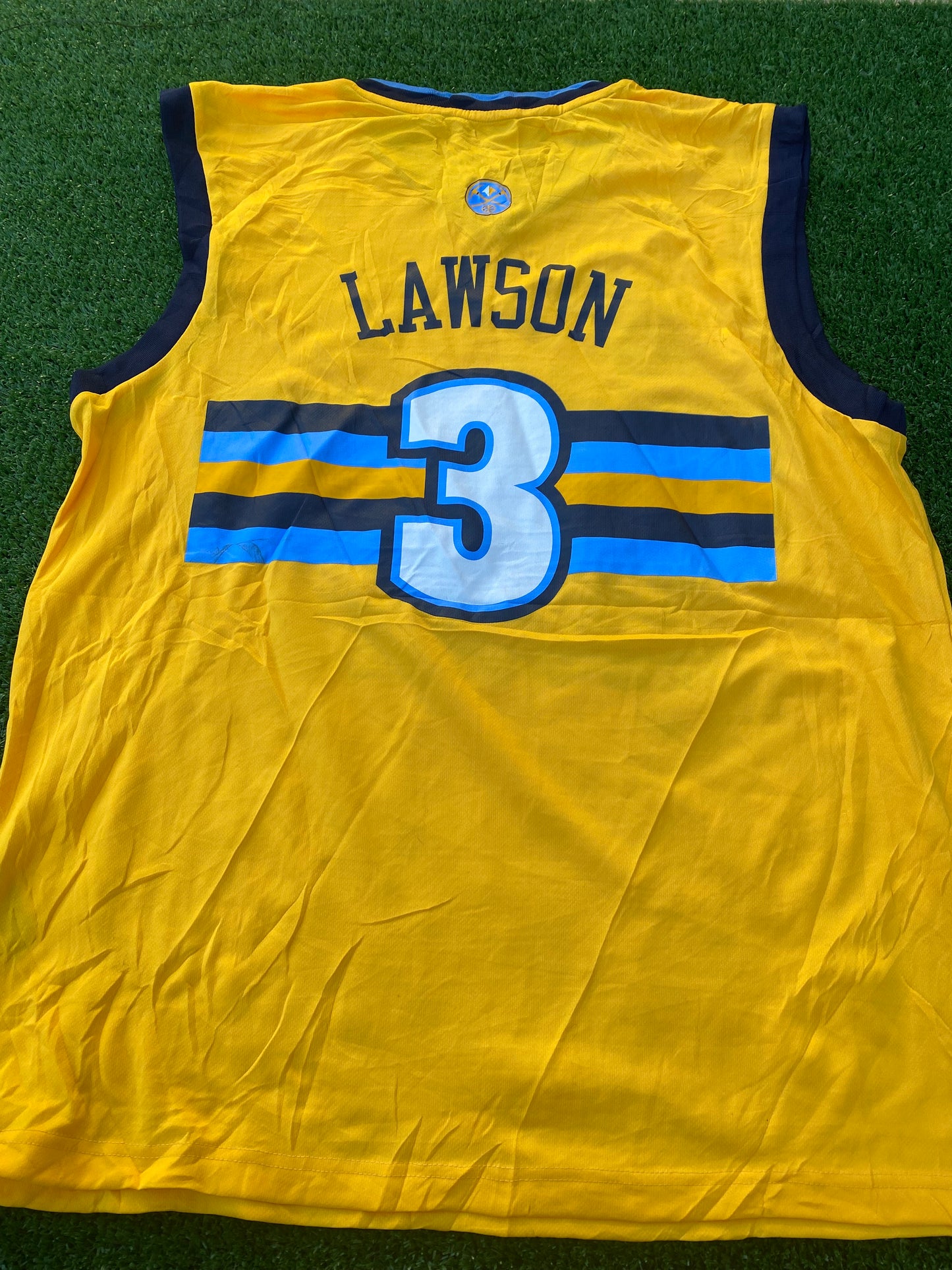 Denver Nuggets USA NBA Basketball Rare Large Mans Lawson no3 Adidas Made Jersey