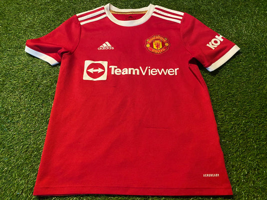 Manchester United Soccer Football XL Extra Large Boys 13-14 Year Adidas Home Jersey