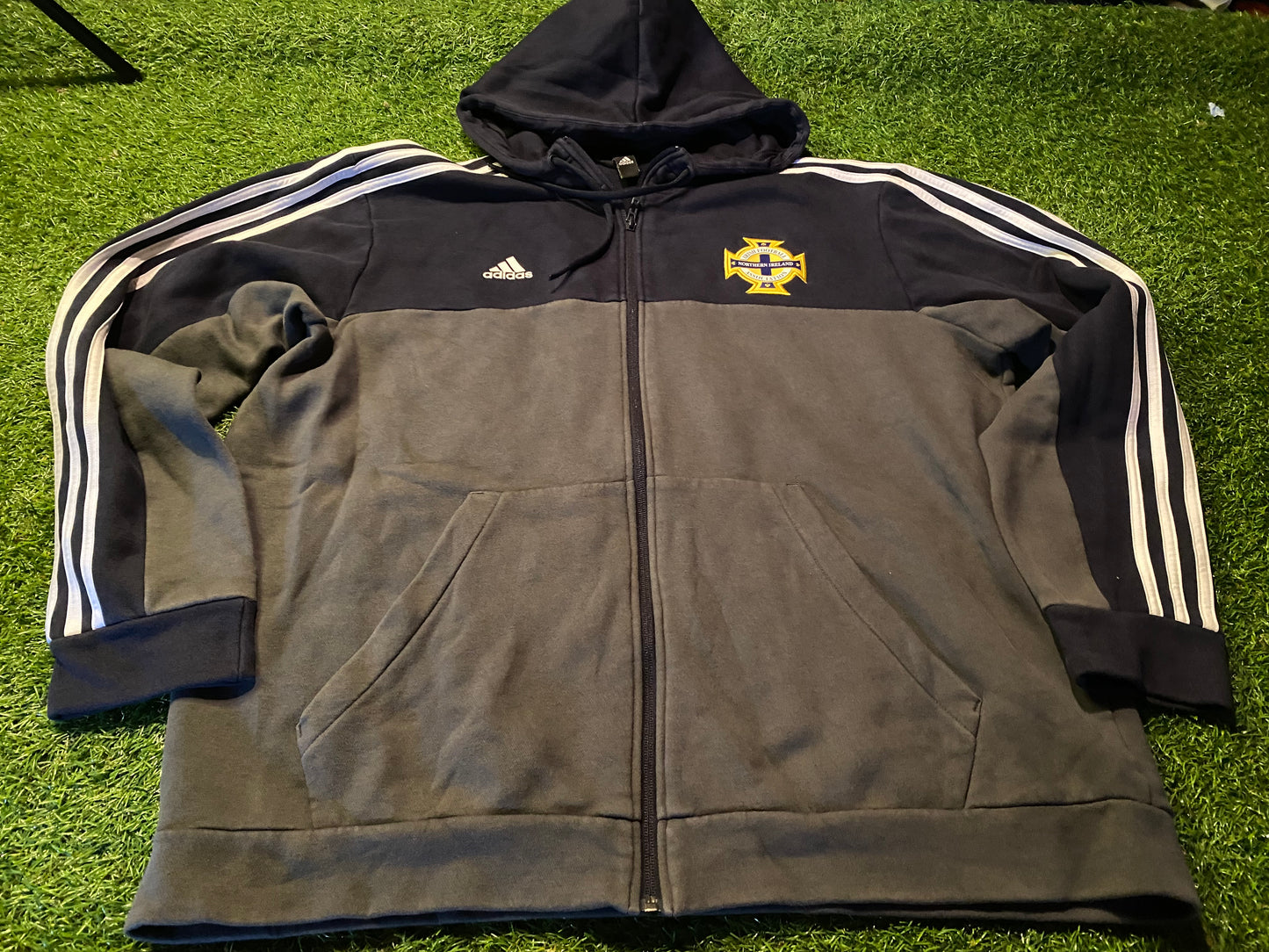 Northern Ireland Football Ulster Rare 2008 XL Extra Large Mans Adidas Heavy Zip Up Hooded Top