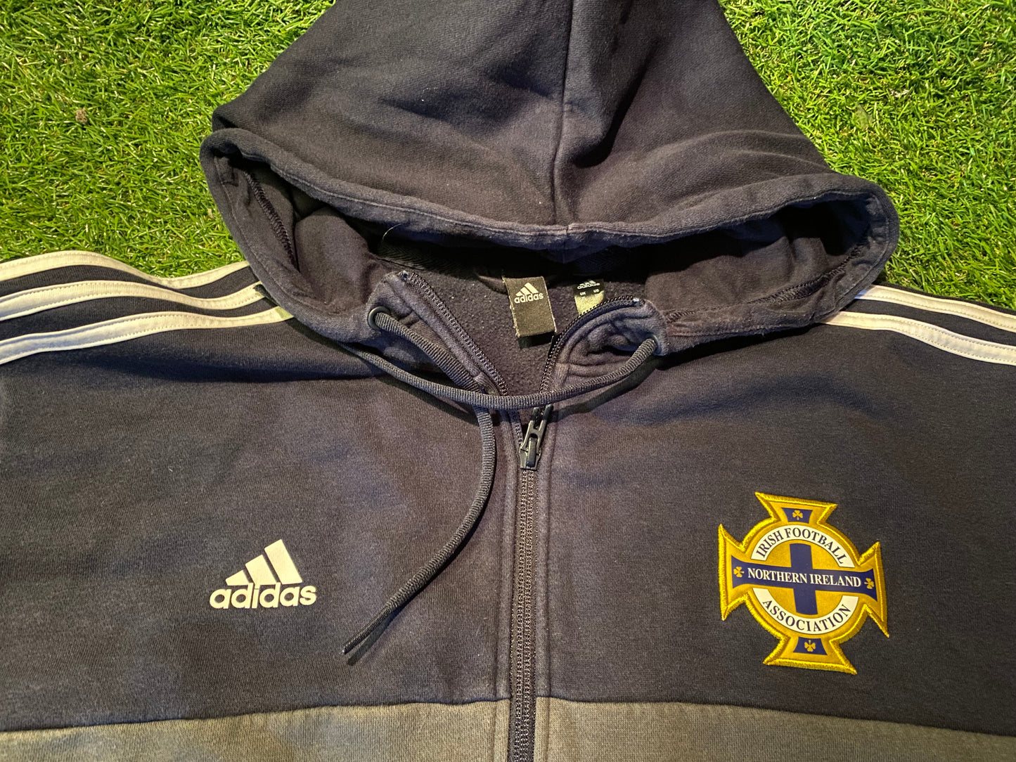 Northern Ireland Football Ulster Rare 2008 XL Extra Large Mans Adidas Heavy Zip Up Hooded Top