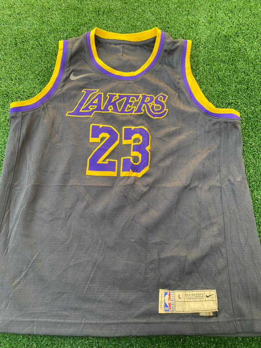 LA Lakers NBA Basketball USA Youths / XS Mans Rare Earned Edition LeBron James no23 Jersey