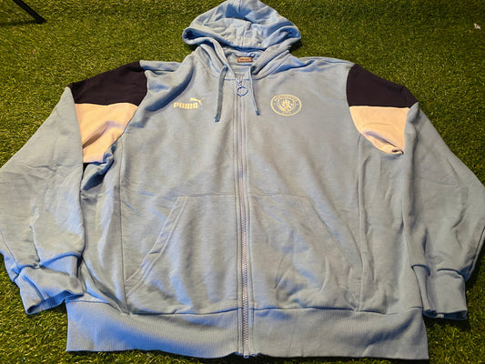 Manchester City England Football Soocer XL Extra Large Mans Puma EPL Champions Zip Up Hoody Hooded Top