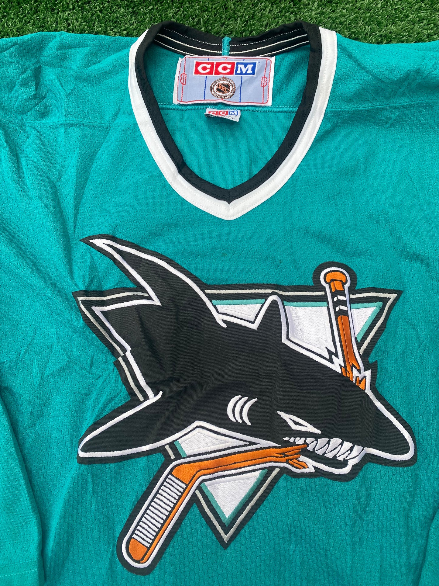 San Jose Sharks NHL Ice Hockey USA United States Large Mans CCM Made Jersey