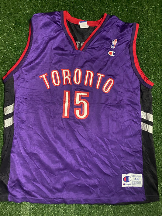 Toronto Raptors NBA Basketball Canada Large Mans Rare Vintage Champion Made Carter no15 Jersey