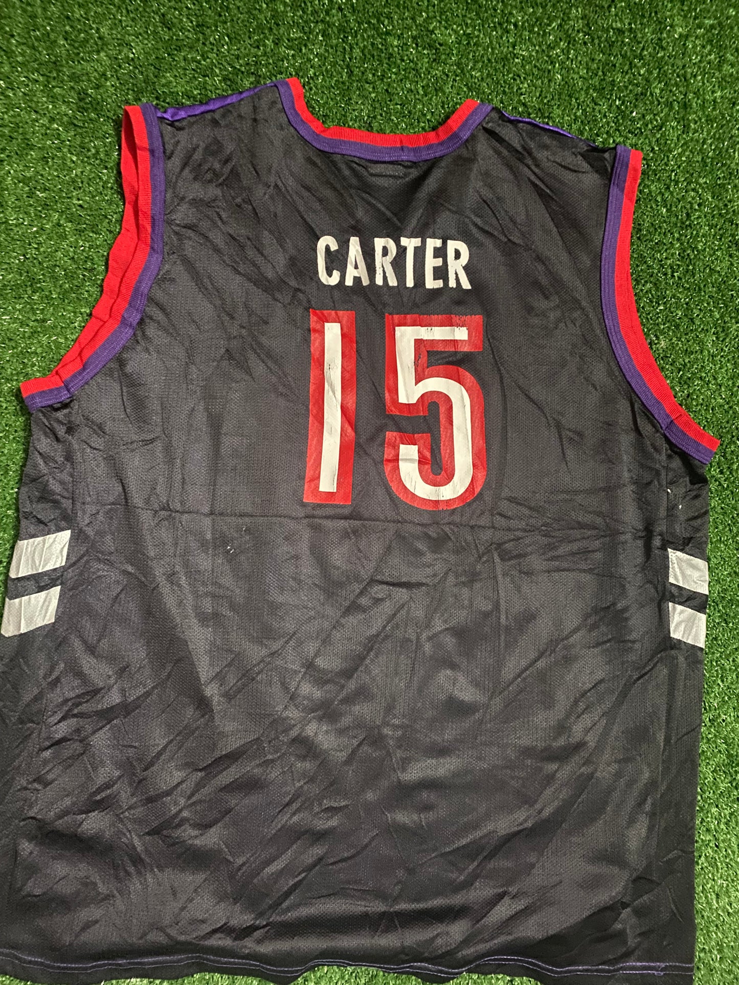 Toronto Raptors NBA Basketball Canada Large Mans Rare Vintage Champion Made Carter no15 Jersey