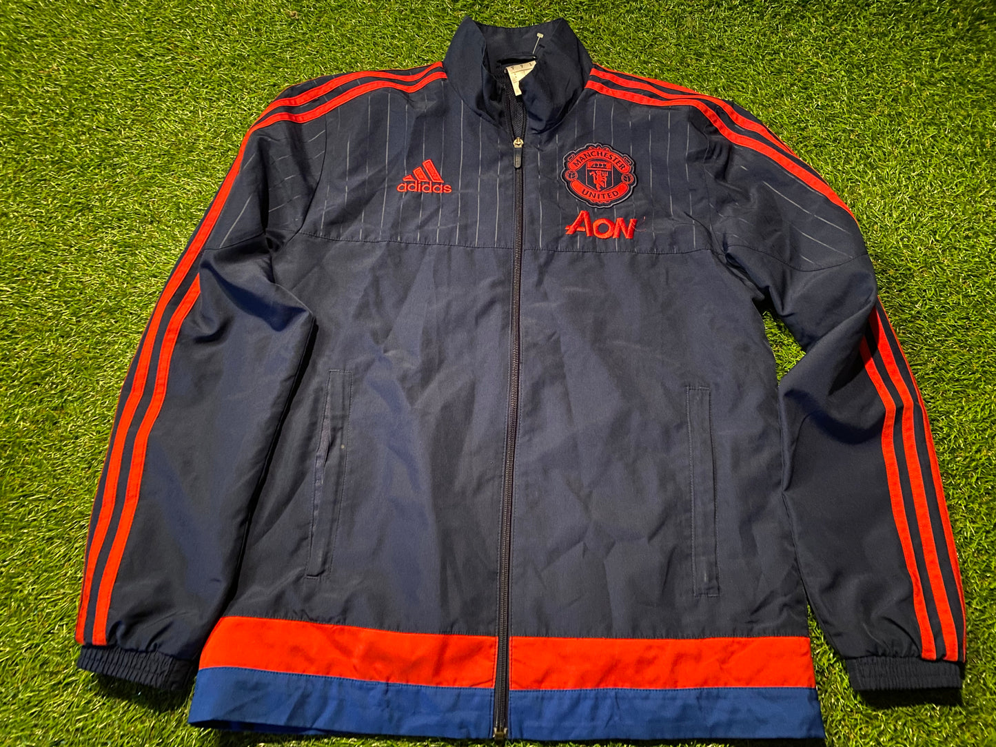 Manchester United England Football Small Mans Adidas Breathable Lined Zip Up Jacket